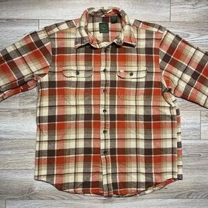 Timberland Men's Brown and Orange Shirt